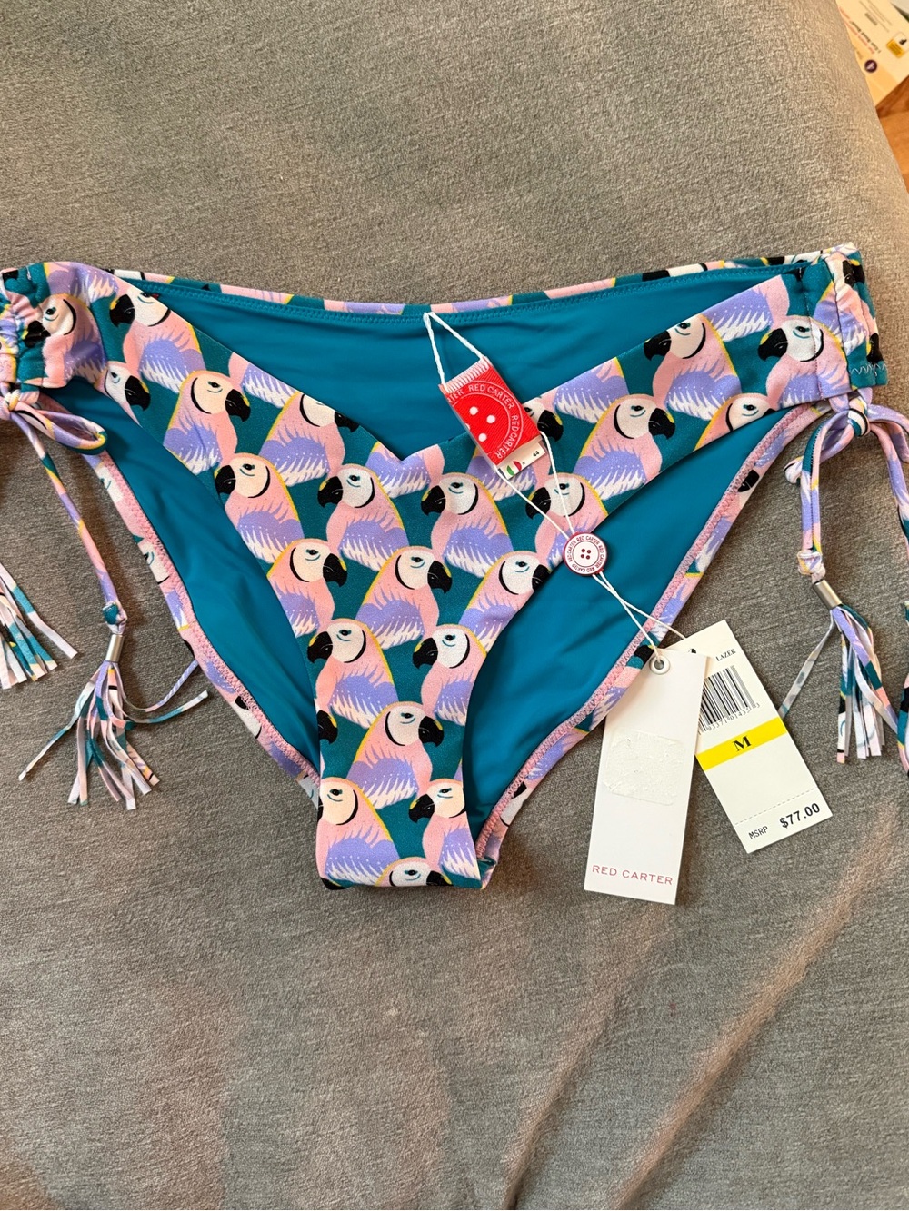 NWT Red Carter Parrot Bikini Bottom size M